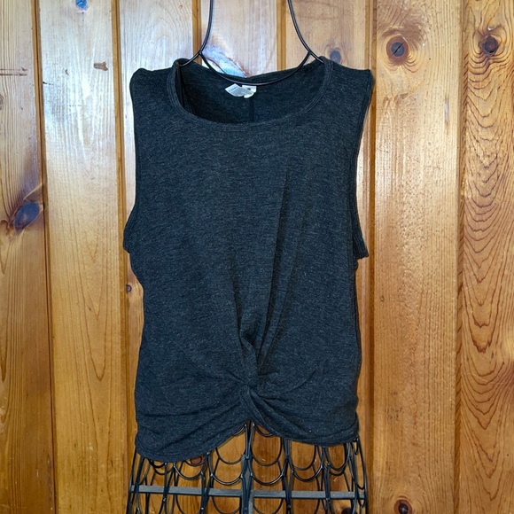 Yogalicious Tops - Yogalicious Womens Twisted Front Tank Top workout top size large dark gray top